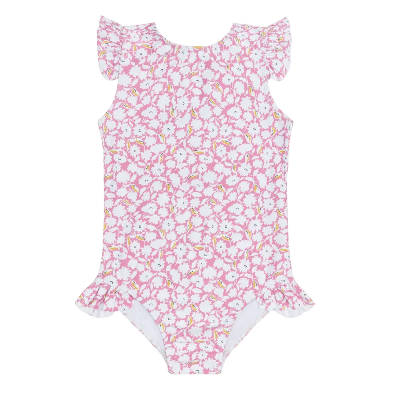 girls blush bloom ruffle cap sleeve one piece | Minnow