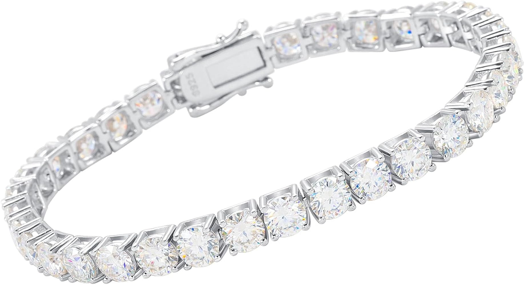 Gem's Beauty 925 Sterling Silver Tennis Bracelet Cubic Zirconia Silver Bracelets For Women 14k Go... | Amazon (US)