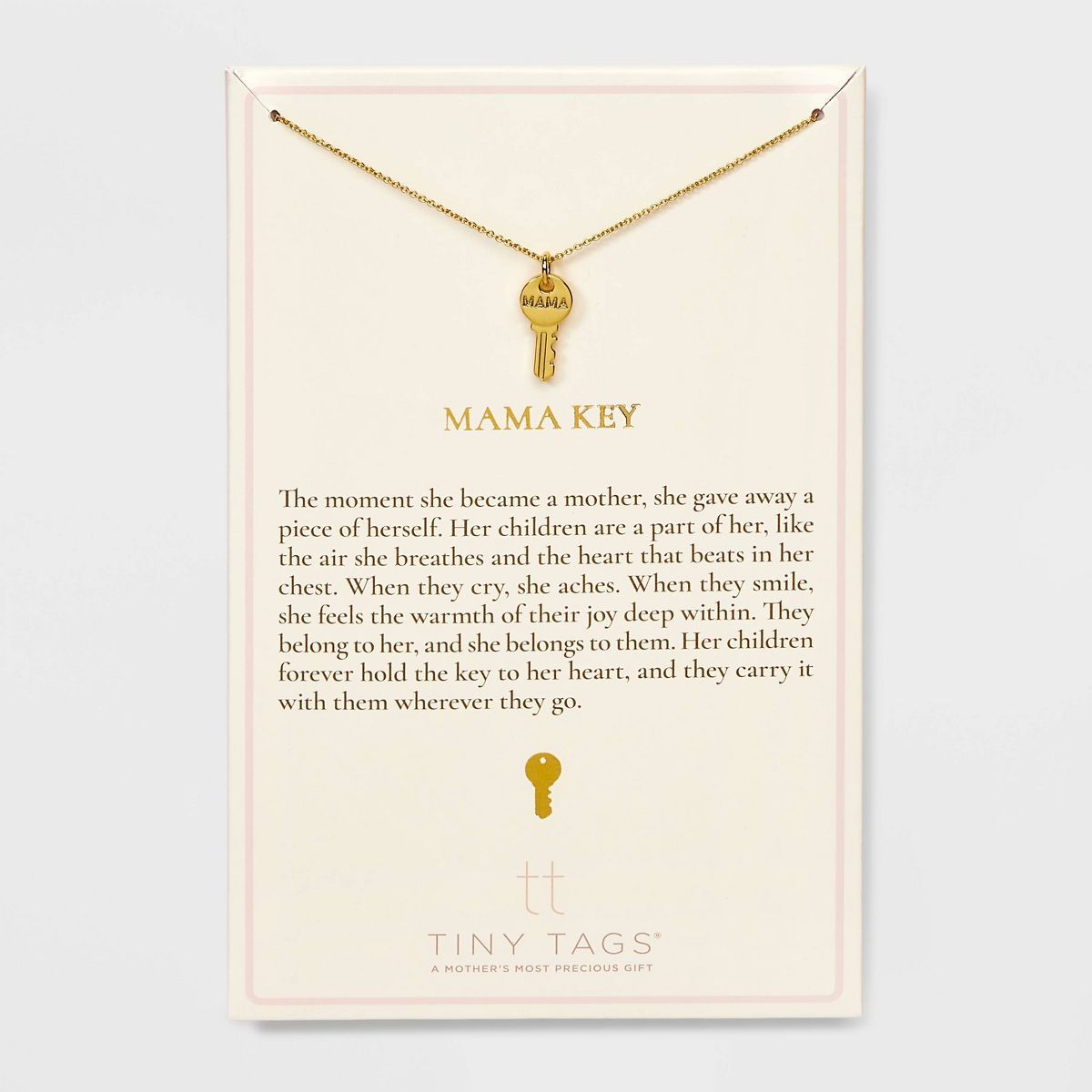 Tiny Tags 14K Gold Ion Plated Mama Key Chain Necklace - Gold | Target