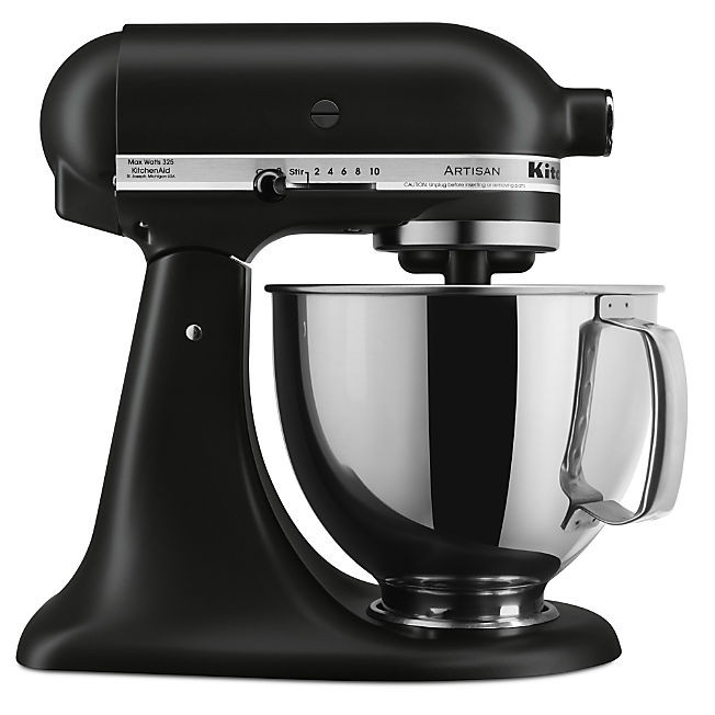 KitchenAid KSM150PSBM Artisan Matte Black 5-Quart Tilt-Head Stand Mixer + Reviews | Crate & Barre... | Crate & Barrel