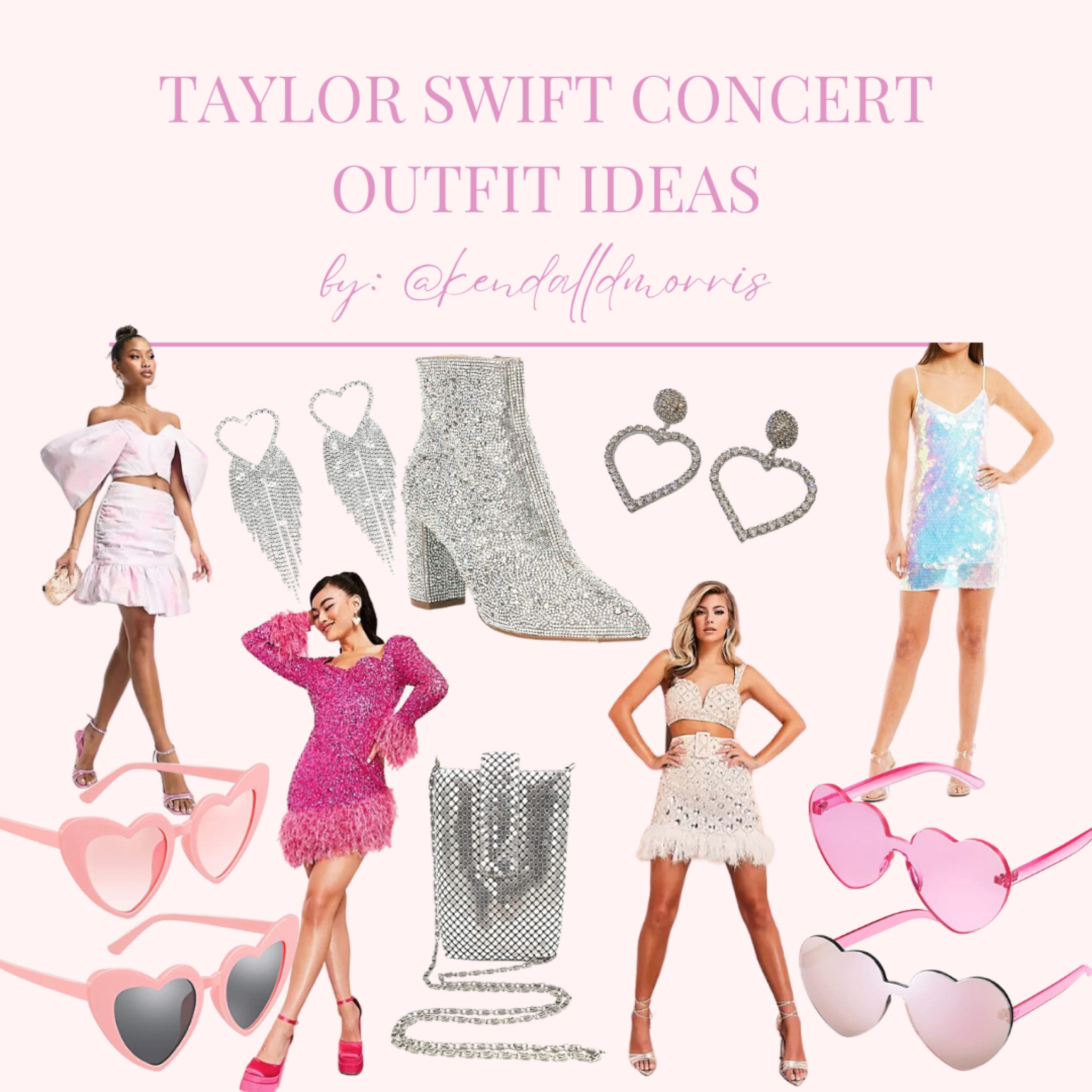 Definitely going with one of these options for my Taylor Swift Eras Tour concert outfit. Lover era is my inspiration. 

Taylor Swift Concert, Taylor Swift Concert outfit ideas, eras concert outfits, lover era outfits, heart sunglasses, retro sunglasses, heart earrings, rhinestone earrings, crystal earrings, pastel set, iridescent sequin, sequin dress, feathers, matching set, stadium purse, rhinestone booties 

#LTKFind #LTKSeasonal #LTKstyletip