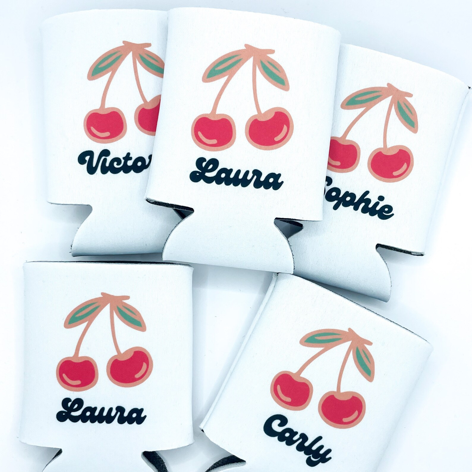 Personalized Cherry Fruit Bachelorette Can Cooler Custom Can Cooler Beach Bachelorette Party Palm... | Etsy (US)