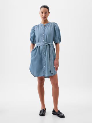 Puff Sleeve Denim Mini Dress | Gap (CA)