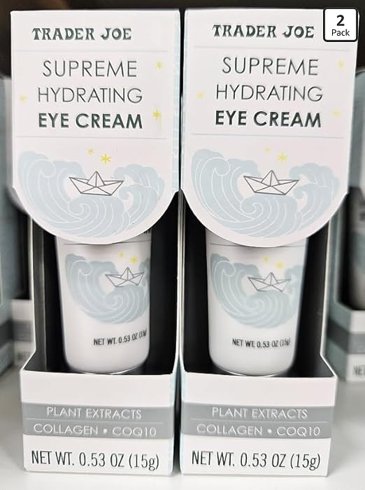 Trader Joe Supreme Hydrating Plant Extracts Collagen Coq10 Eye Cream 0.53oz 15g (Two Tubes) | Amazon (US)
