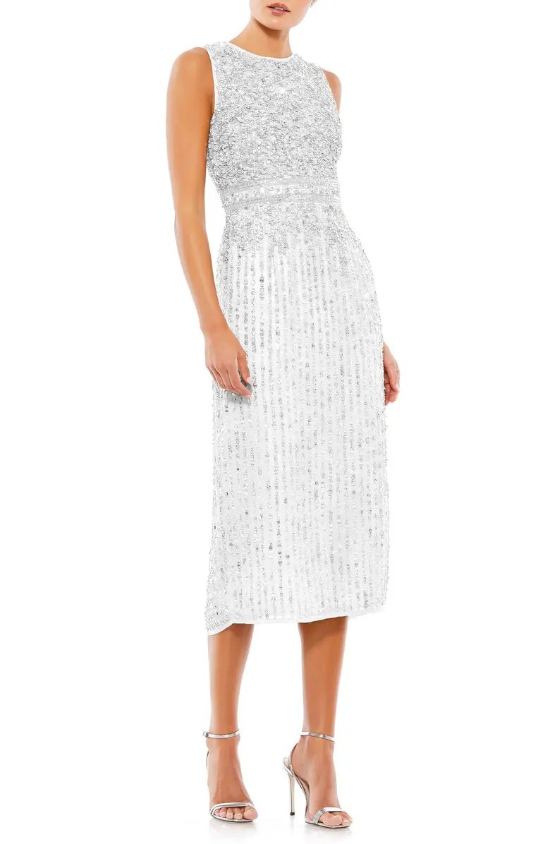 Vertical Sequin Midi Sheath Dress | Nordstrom