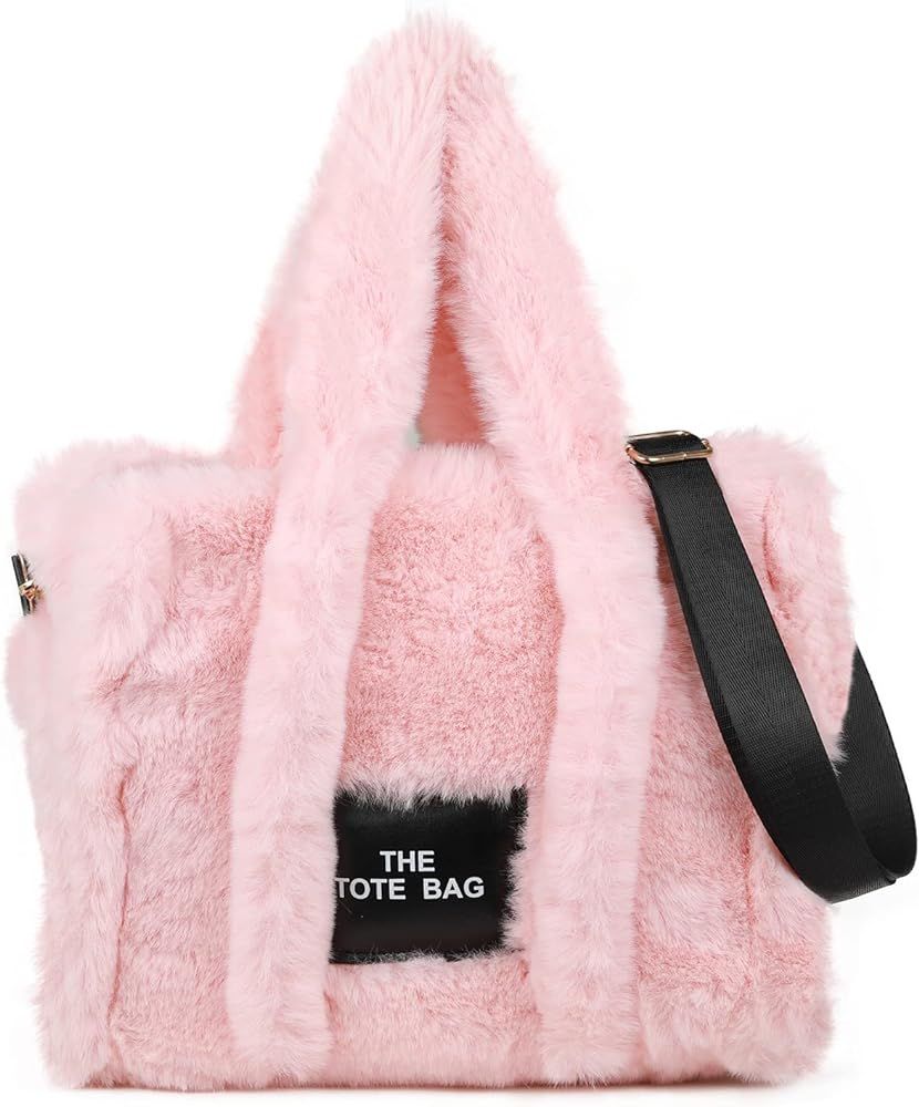 The Tote Bags for Women, Fluffy Tote Bags Top-Handle Crossbody Handbag Trendy Plush Tote Bag for ... | Amazon (US)
