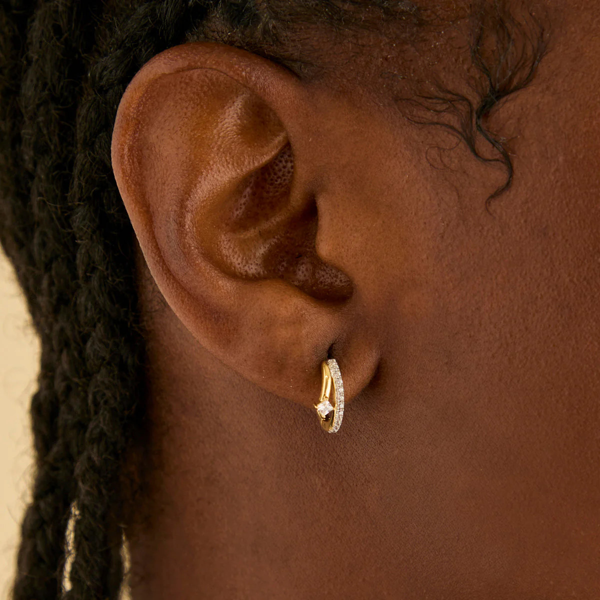 Pavé Crystal Illusion Huggies in Gold | Astrid & Miyu UK