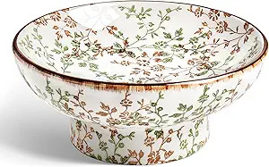 LE TAUCI 10" Ceramic Decorative Bowl, Key Bowl for Entryway, Handcrafted Sturdy Pedestal Bowl, Fr... | Amazon (US)