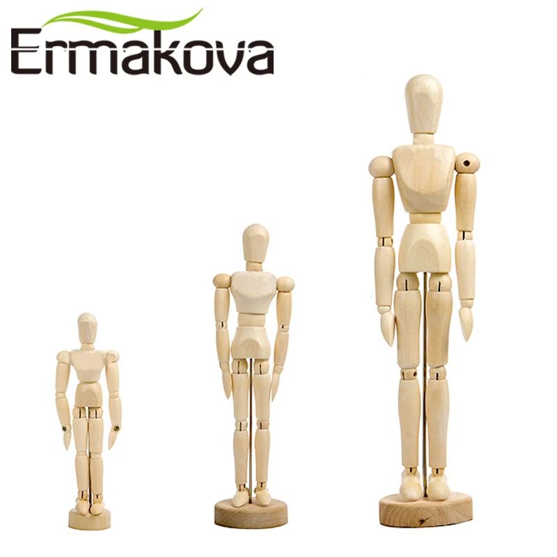 Ermakova 12 & 8 & 5.5 polegadas de altura manequim humano de madeira membros móveis artista huma... | Aliexpress BR (BR)