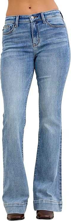 Judy Blue Womens Jeans - Mid Rise Flare | Amazon (US)