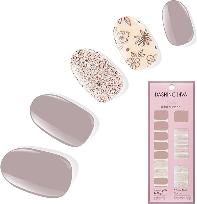 Dashing Diva Gloss Nail Strips - Lavender Dreams - UV Free, Chip Resistant, Long Lasting Gel Stic... | Amazon (US)