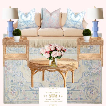 All of the cutest designs by West Cottage Interiors, Carlin Wilson Design and Serena and Lily!

#catlinwilsonrug #weatcottageinteriorspillows #throwpillows #catlinwilson #springdecor #easterdecor #easter #springdecorations #scallopedfurniture #scalloped #scallop #bluelamp #grandmillennial #french #fringesofa 

#LTKhome #LTKstyletip #LTKSeasonal