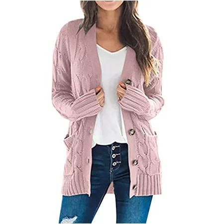 Cardigan Clearance Women S Knit Cardigans Loose Slouchy Oversized Wrap Chunky Pocket Sweaters Coat P | Walmart (US)