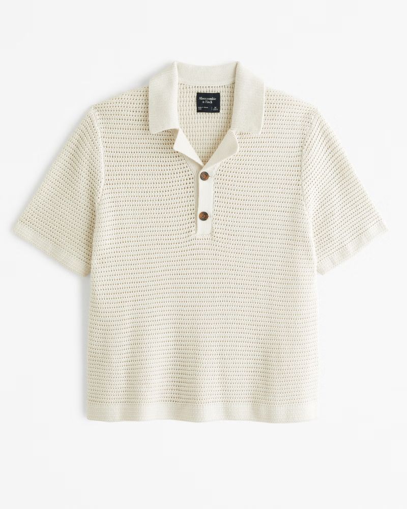 Two-Button Camp Collar Sweater Polo | Abercrombie & Fitch (US)