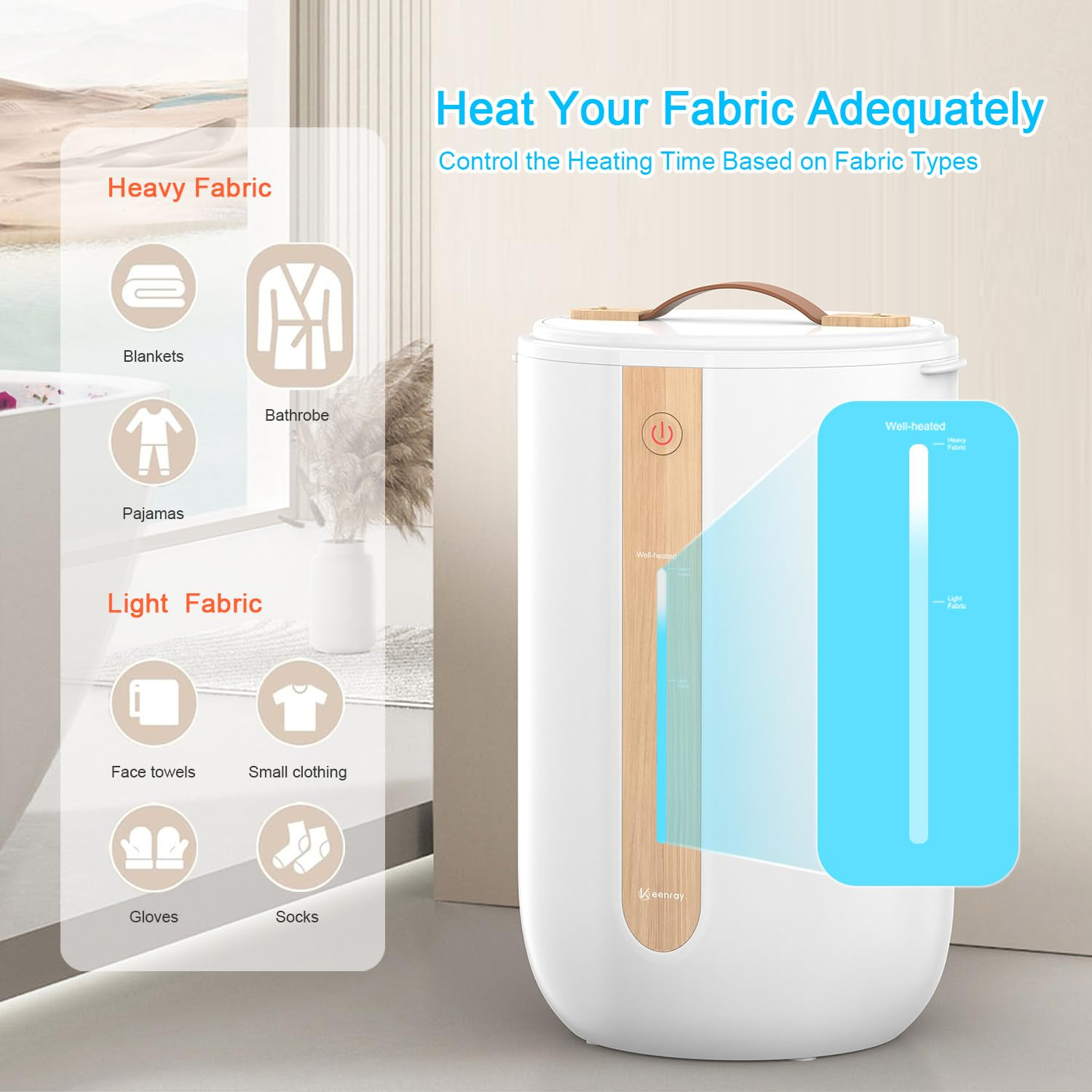 Keenray Towel Warmer for Bathroom, Towel Warmer Bucket with Heating Progress Bar, Fragrant Disc H... | Amazon (US)