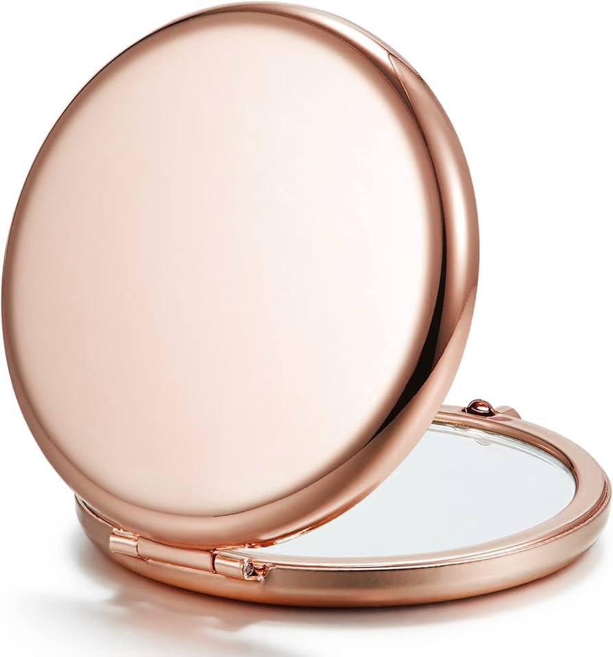 Getinbulk Compact Mirror for Purse, Double-Sided 1X/2X Magnifying Metal Pocket Makeup Mirrors(Rou... | Amazon (US)