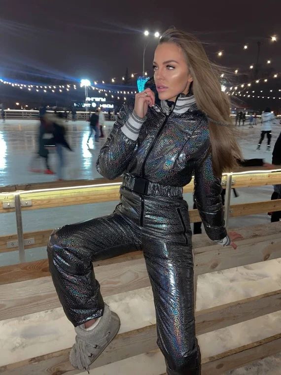 Ski Suit Women Holographic Shiny Ski Jumpsuit Glitter Women | Etsy | Etsy (US)