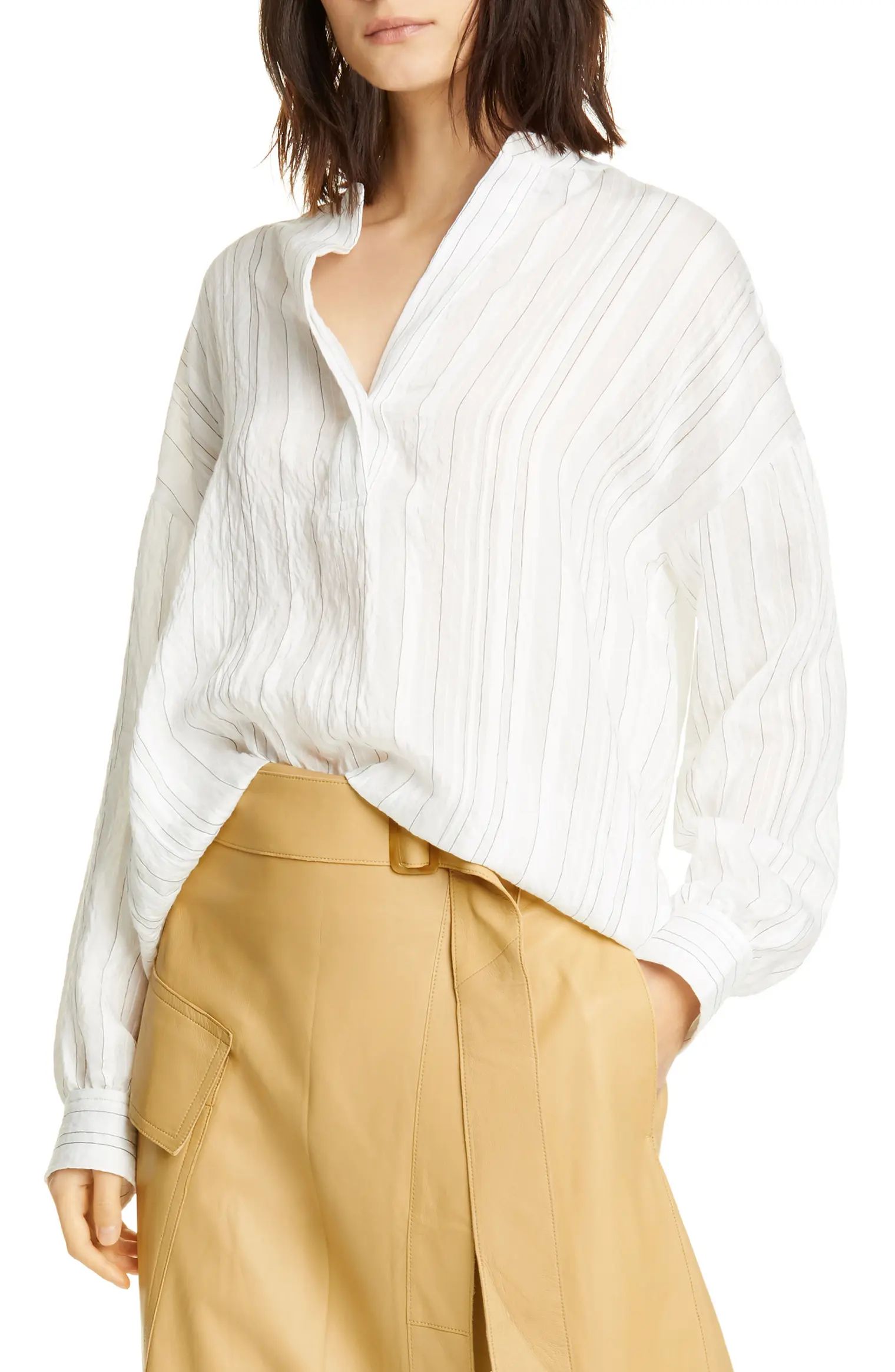 Stripe Split Neck Blouse | Nordstrom