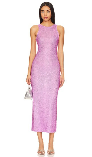 Hollis Sequin Midi Dress in Pink | Revolve Clothing (Global)