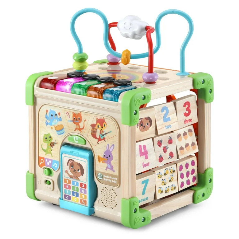 LeapFrog Touch & Learn Wooden Activity Cube - FSC 100% Plastic/Wood 100% FSC-Certified Wood Baby ... | Walmart (US)