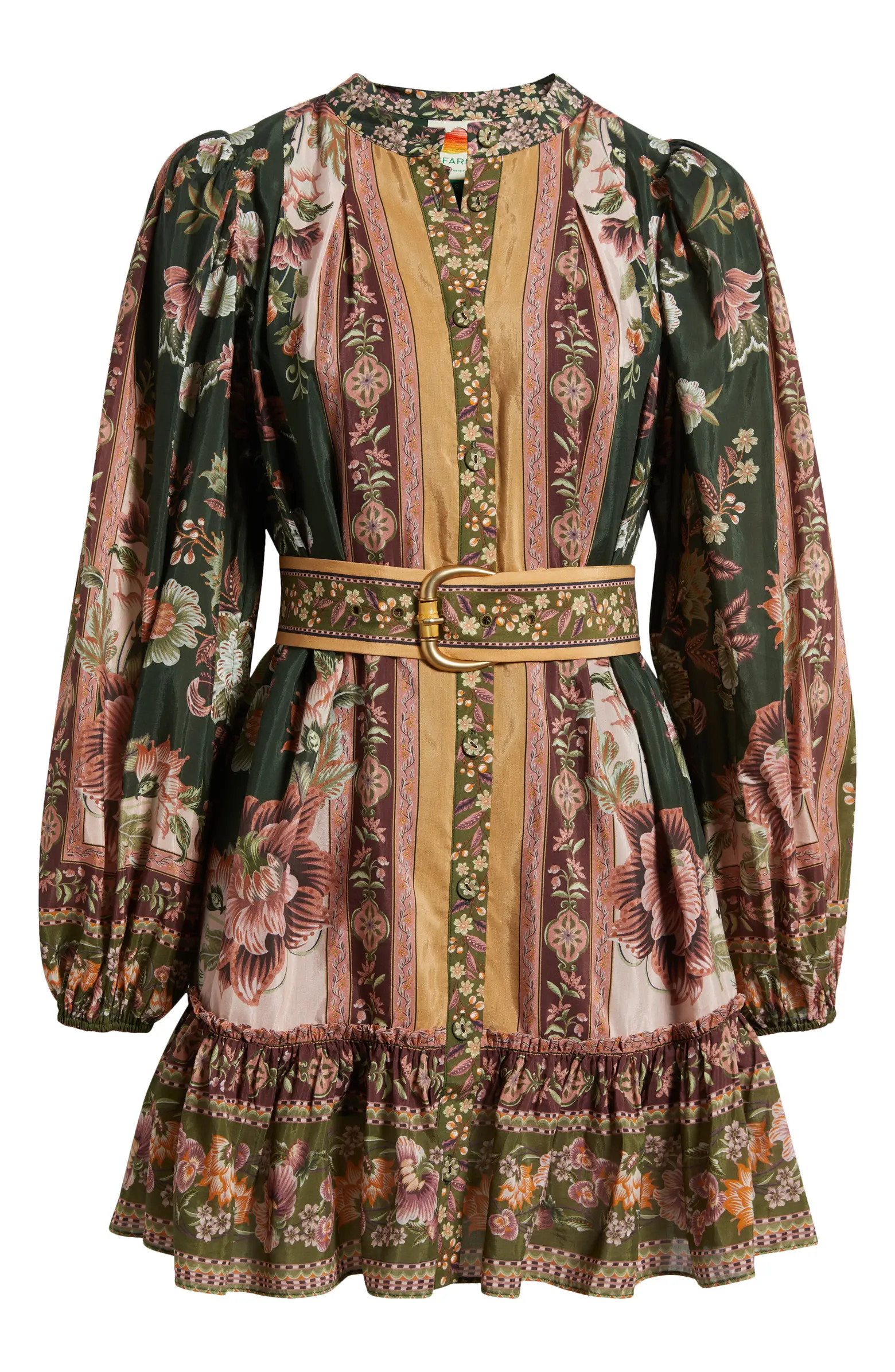 FARM Rio Flowering Garden Tree Long Sleeve Cotton Blend Minidress | Nordstrom | Nordstrom