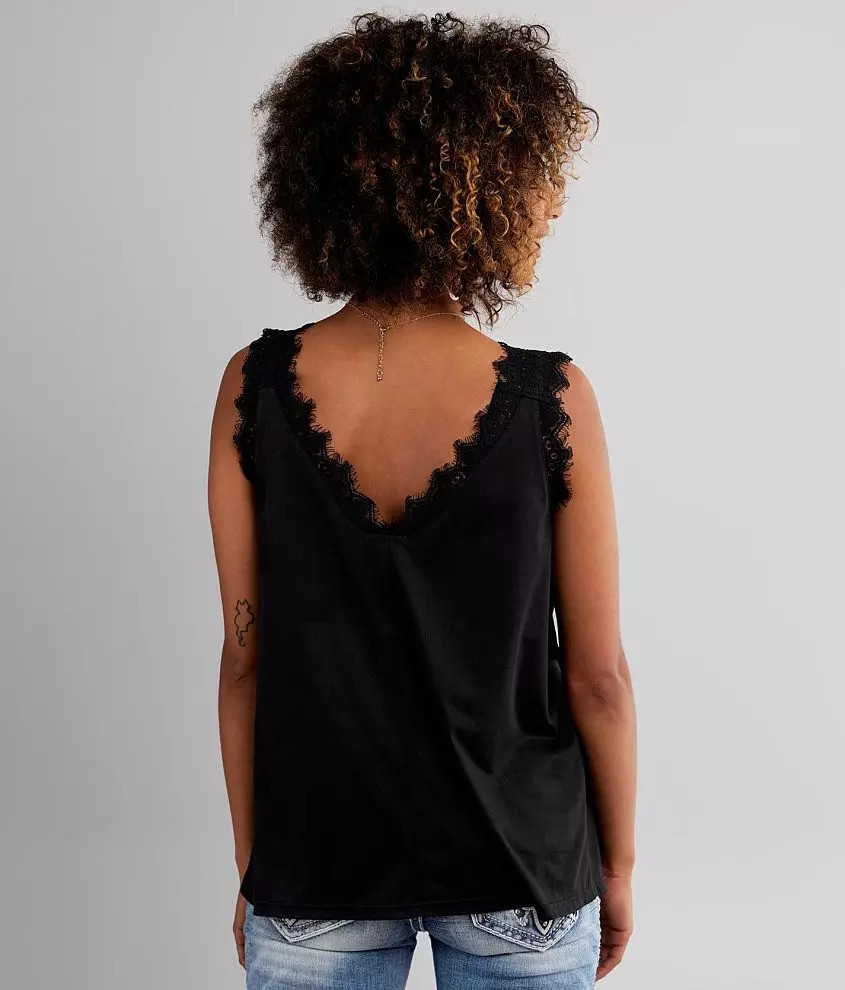 Eyelash Lace Trim Tank Top | Buckle