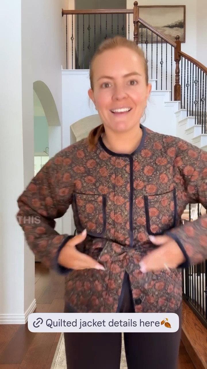@hillhouse new quilted jacket!! I am obsessed with the print and the overall fit! I got a size small!