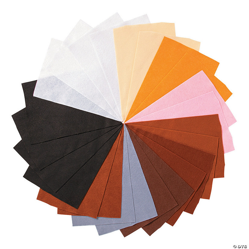 Natural Tones Felt Sheets - 24 Pc. | Oriental Trading Company