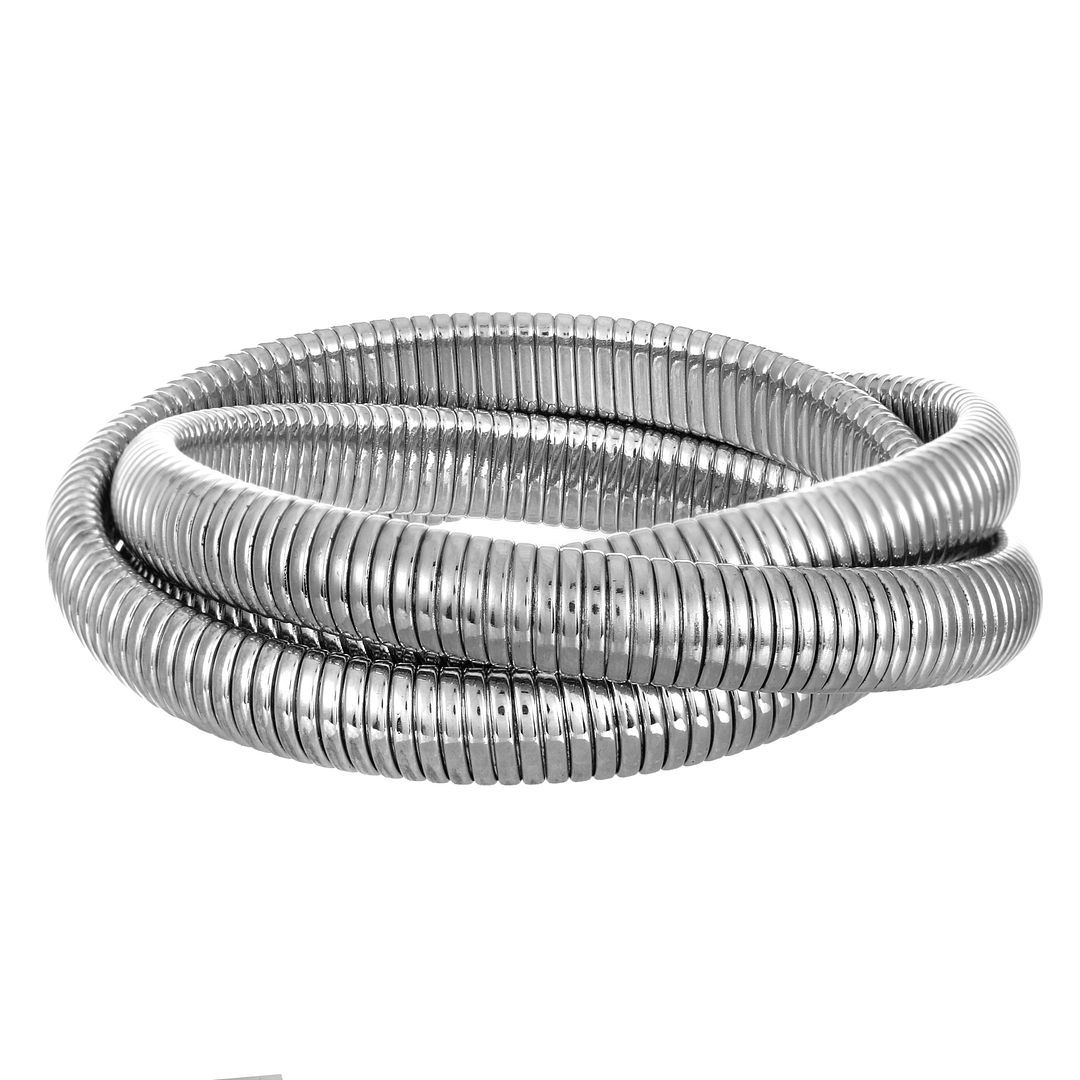 Time and Tru Women's Layered Bangle Bracelet, Silver-Tone, 1 Piece | Walmart (US)