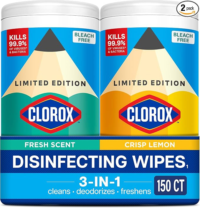Clorox Disinfecting Wipes Back to School Variety Pack, 75 Count Each, Pack of 2 (Package May Vary... | Amazon (US)