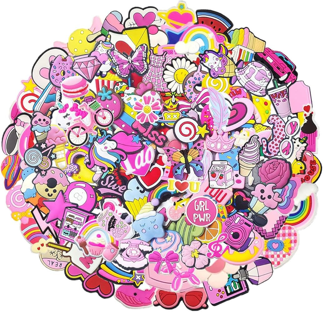 35, 50, 100 Pcs Random Shoe Charms for Girls, Cute PVC Accessories, Lovely Kawaii style Pink Shoe... | Amazon (US)