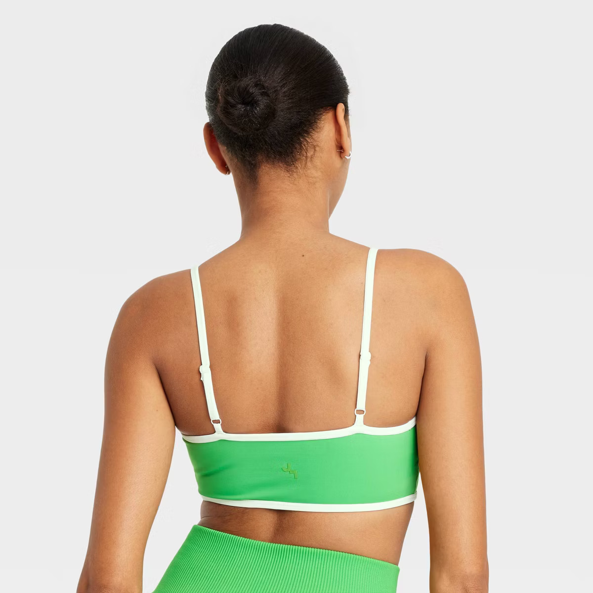 Women's Piped Sports Bra - JoyLab™ Vibrant Green S: Nylon Spandex Blend, Removable Padding, Ela... | Target