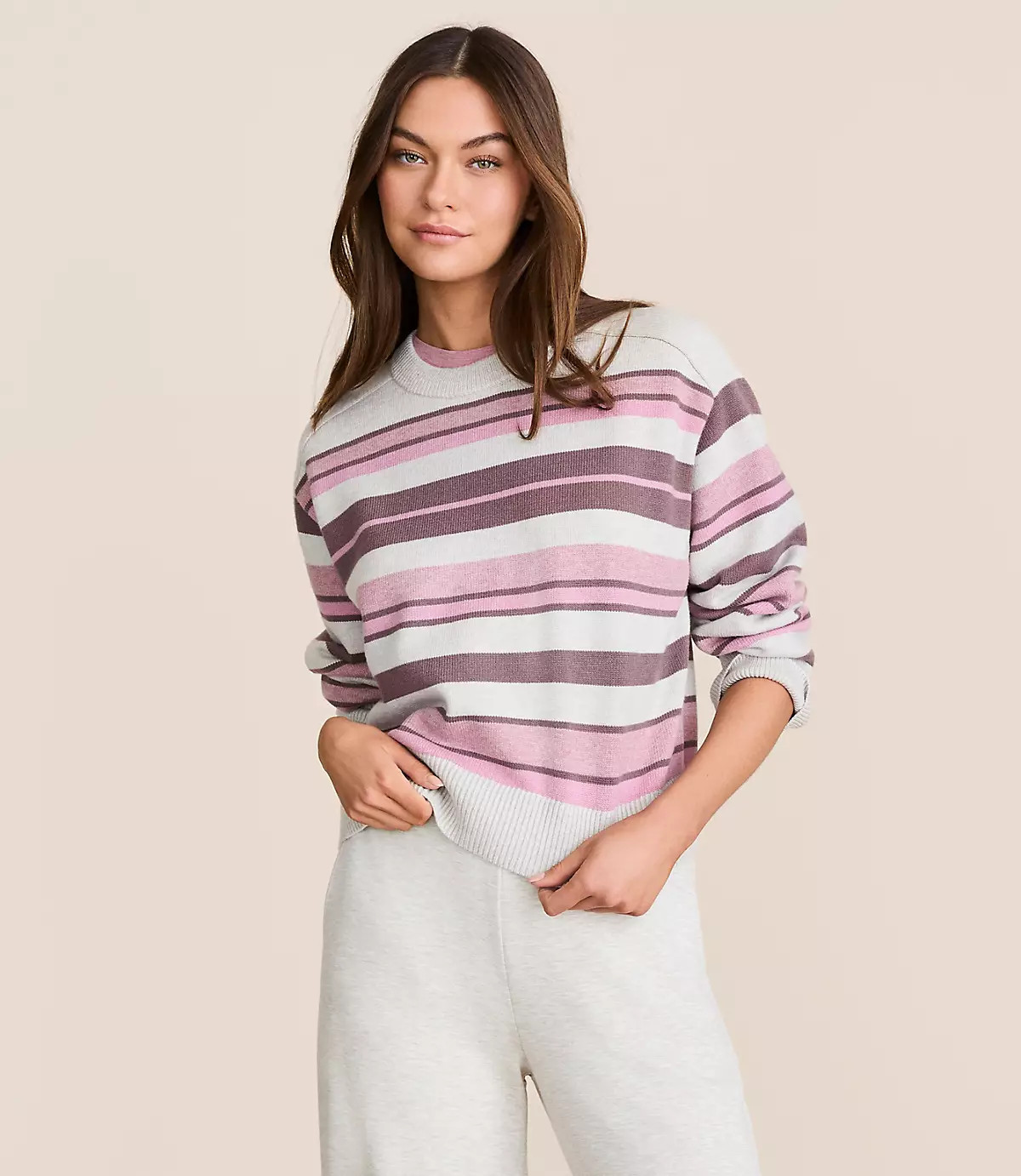 Lou & Grey Striped Oversized Dreamstitch Sweater | LOFT