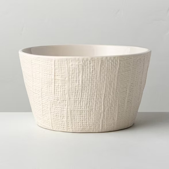 23oz Salt 3-Wick Large Textured Ceramic Candle - Hearth & Hand™ with Magnolia | Target