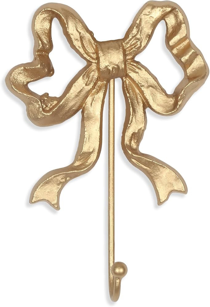Single Bow Hook,Wall Mounted Functional Hook,Antique Gold Cast Iron Hooks for Coats,Hats,Bags, Ba... | Amazon (US)