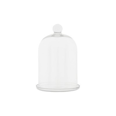 12" x 7.5" Glass Cloche with Glass Tray - Storied Home: Elegant Display Dome & Preservation Cover | Target