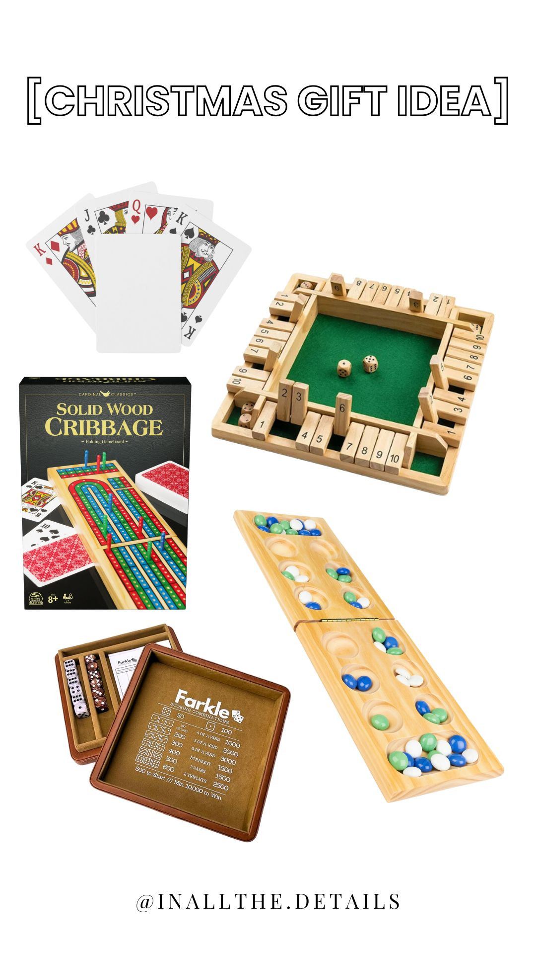 GIFT BASKET IDEA:  fill a basket with games (extra get personalized playing cards); perfect for a big family, brother/BIL or sister/SIL with new apartment of home, host gift, family/friends with a "vacation" home 

 