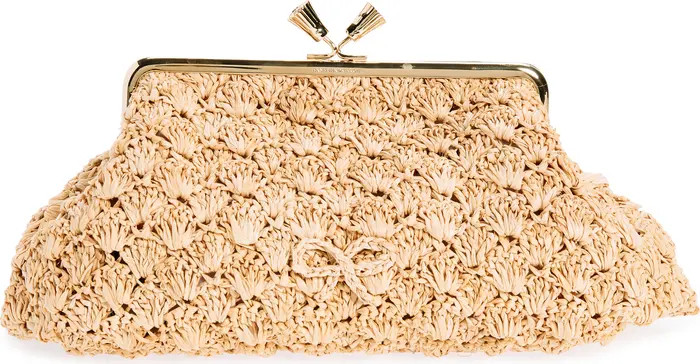 Anya Hindmarch Large Maud Bow Crochet Raffia Clutch | Nordstrom | Nordstrom