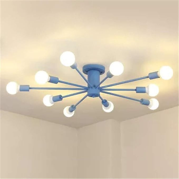 RUNNUP Contemporary Colorful Nordic Semi-Flush Mount Sputnik Ceiling Light 10 Lights Chandelier L... | Amazon (US)