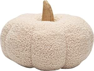 Pearhead Plush Sherpa Pumpkin, Cream Home Decor, 1 Count (Pack of 1) | Amazon (US)