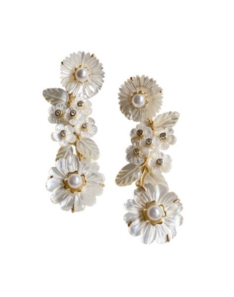 mother of pearl + flowers + pearl | Nicola Bathie Jewelry