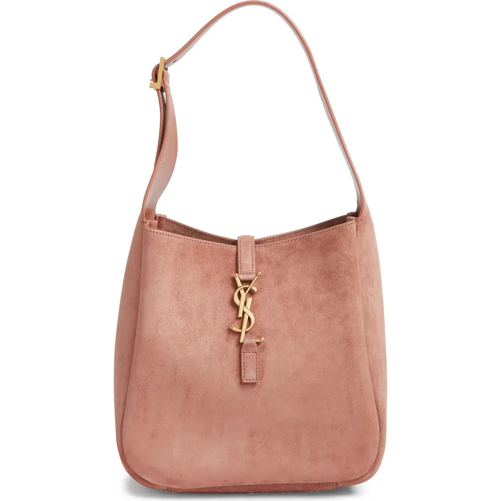 Saint Laurent Small Le 5 à 7 Suede Hobo Bag in Barely Pink at Nordstrom | Nordstrom