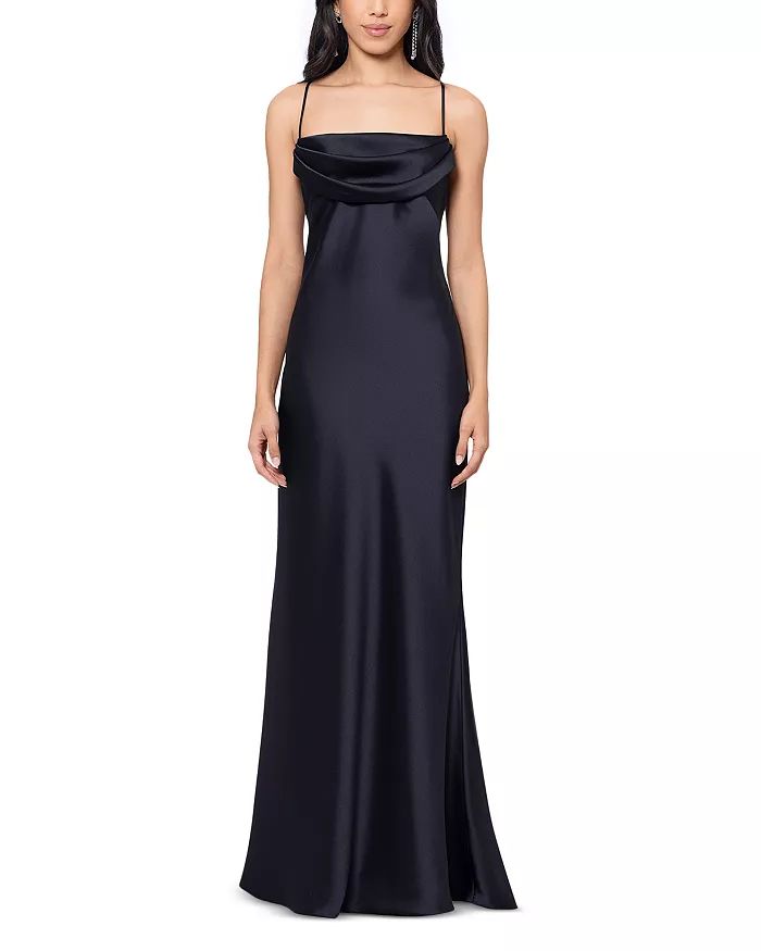 AQUA Cowl Neck Lace Back Satin Gown - 100% Exclusive Back to results -  Women - Bloomingdale's | Bloomingdale's (US)