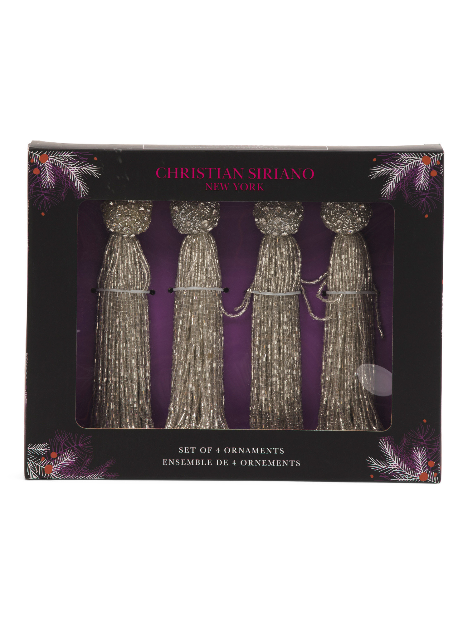 Set Of 4 Beaded Tassel Ornaments | TJ Maxx