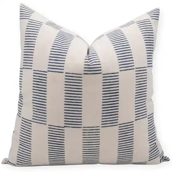 Fabdivine Bohemian Blue Cotton Strip Handmade Accent Pillow Cover Bedroom , Zic- Zac - Bed Bath &... | Bed Bath & Beyond