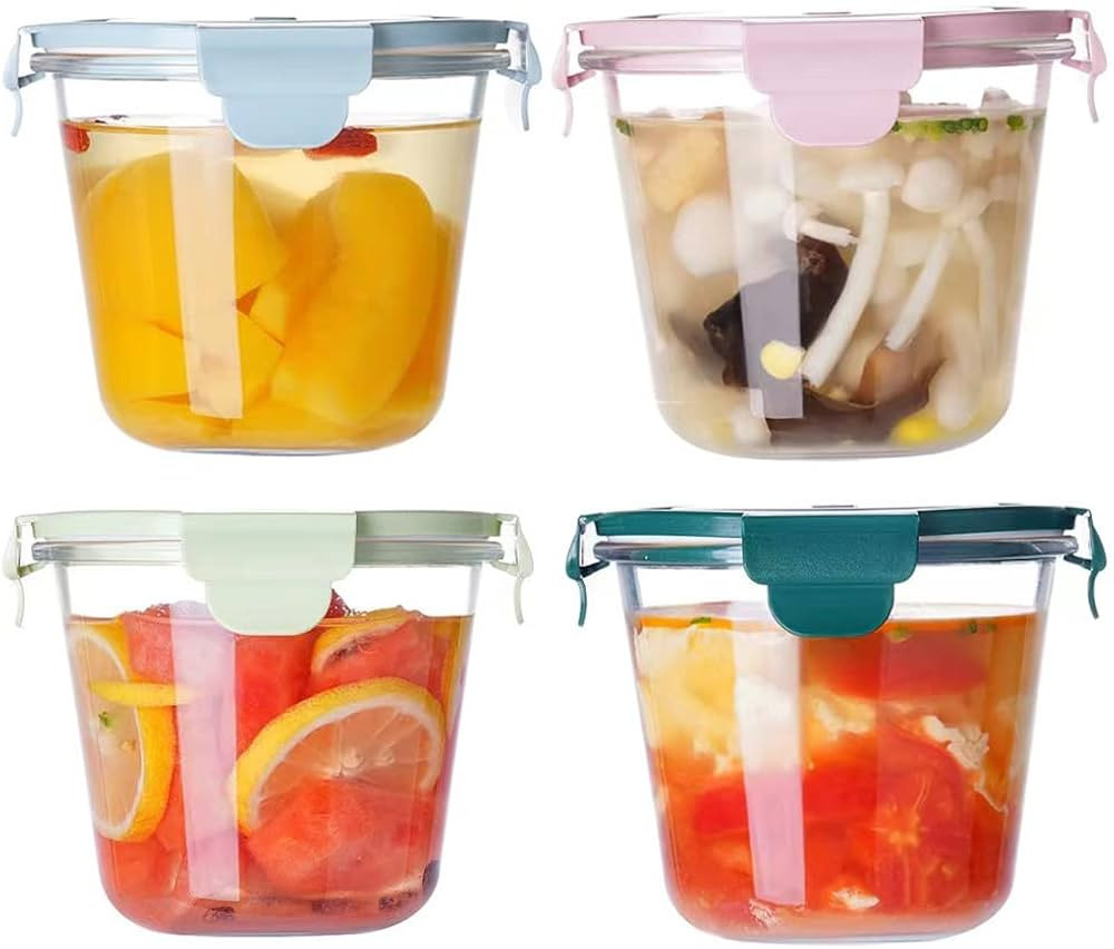 S.ROKE TTAN 3-Cup/750ml/23oz Glass Food Storage Containers, Round Glass Food Containers & Kitchen... | Amazon (US)