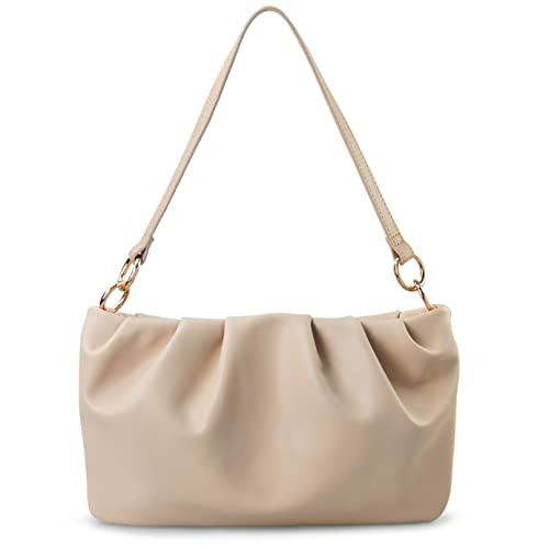 Women Ruched Shoulder Handbag Cloud Pouch Hobo Bag Convertible Clutch Soft Vegan Leather Cross body  | Amazon (US)