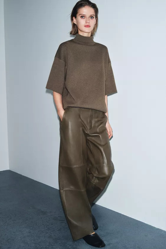 STRAIGHT LEATHER PANTS ZW COLLECTION LIMITED EDITION | Zara US