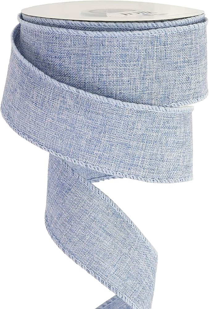 MEEDEE Light Denim Wired Ribbon, 1.5 Inch Wide, 30 Feet Long, Perfect for Wreaths, Gift Wrapping,... | Amazon (US)