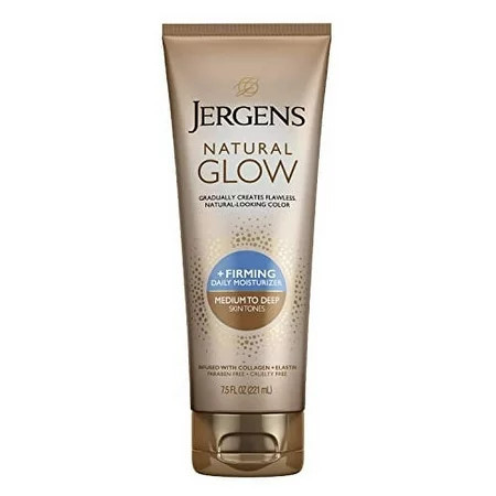 Jergens Natural Glow +FIRMING Body Lotion Medium to Deep Skin Tone 7.5 Fl Oz Sunless Tanning Daily Moisturizer featuring Collagen and Elastin Helps to Visibly Reduce Cellulite | Walmart (US)